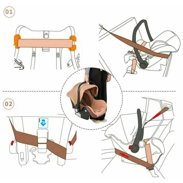 Детская коляска 3 в 1 Trio Pack Коричневая Высокое шасси с амортизацией Складная Автолюлька реверсивная Непрокалываемые колеса