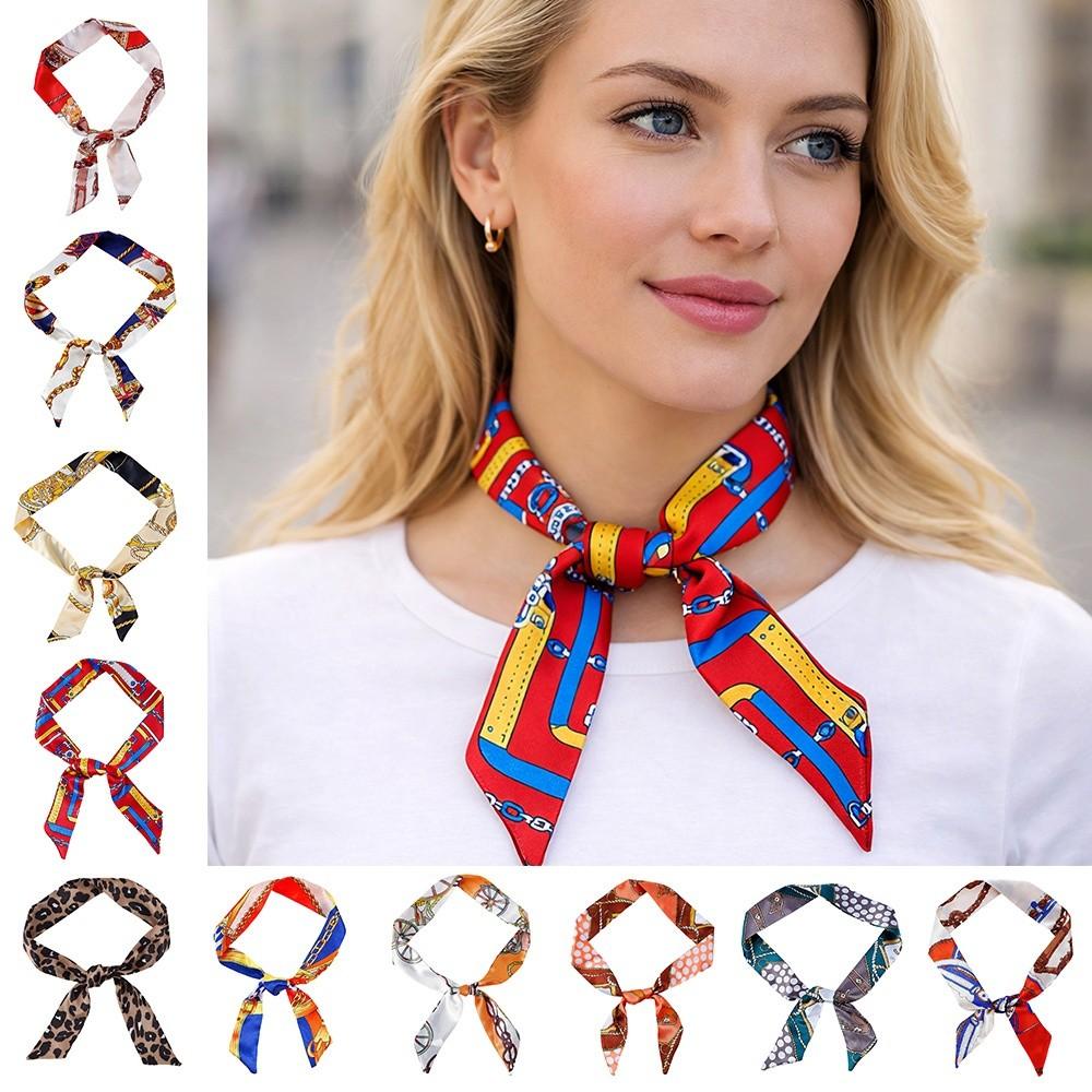 Long Small Silk Scarf Double-Sided Streamer Neck Scarf Slender Scarf  Neckwear/Wrist/Waistband