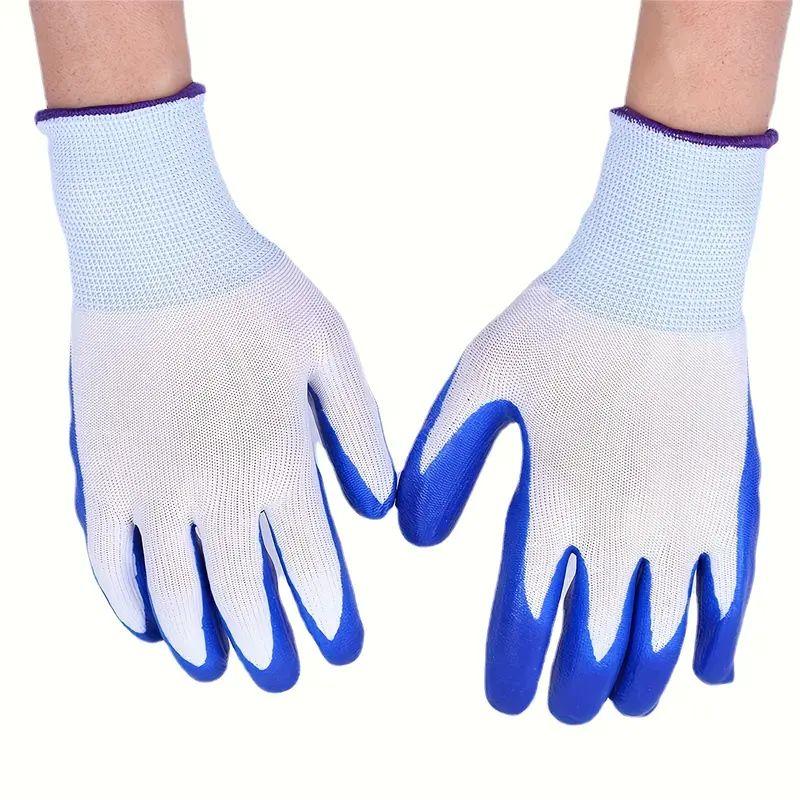 12 Pairs Thin Latex Non-slip Wear-resistant Work Gloves, Rubber Dip Glue Rubber Skin Thickened Thin Gloves, Labor Protection