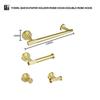 Brushed Gold Stainless Steel Towel Bar Rack Toilet Paper Holder Towel Rack Hook Toilet Brush Bathroom Hardware Accessories