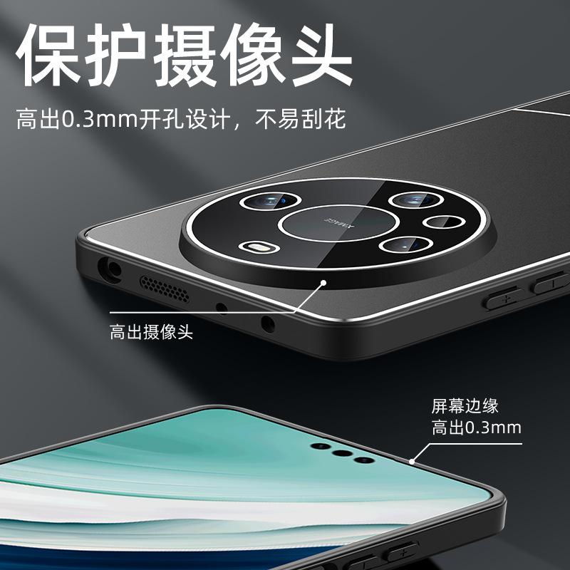 Применимо к чехлу для мобильного телефона Huawei mate60 со встроенной защитной пленкой для объектива, противоскользящий матовый mate60Pro, защита от падения, золотой щит