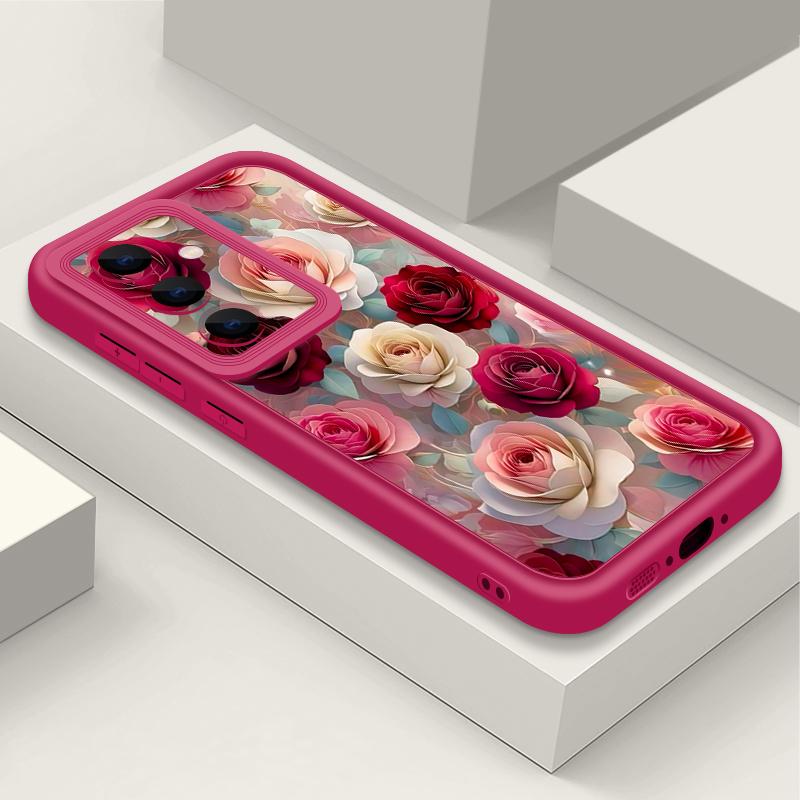 Чехол-картина маслом с рисунком роз для Samsung Galaxy S26 Ultra S25 Edge S24 Plus S23 S22 S21 FE A15 A35 A55 A16 A26 A36 A56 A17 A37 A57 5G