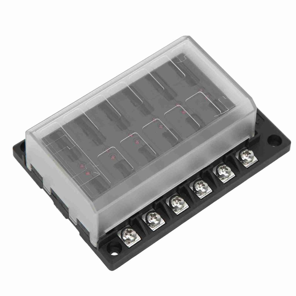 Universal 1 In 12 Out Fuse Holder Electrical Fuse Box 10‑32V with LED Warning Indicators for Car Boat RV
