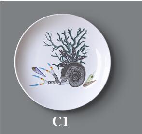 Creative Wall Ceramic Hanging Plate Wall Decorative Dish Home Decor Crafts Hanging Background Wall Combination Ornaments