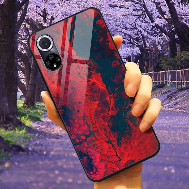Чехол для Honor 50 Pro Закаленное Стекло Звездный Мрамор Жесткая Задняя Крышка для Телефона Huawei Honor 50 Чехлы Honor50 Защитные