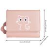 Женский кошелек, короткий кошелек с милым котом, кожаный маленький кошелек, сумка для денег с несколькими держателями для карт
