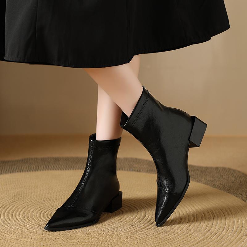 Fashionable New Comfortable Thick Heel Casual Riding Boots In Winter Pointed Pointed Party Elegant Women'S Boots