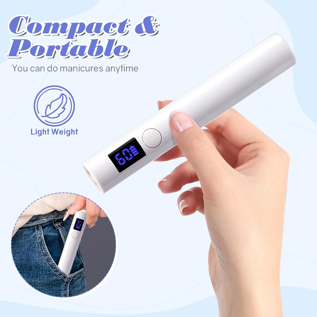 Mini UV Nail Lamp Dryer Machine Portable USB Rechargeable LED Nail Quick Drying Light Handheld Manicure Lamp For Gel Varnish