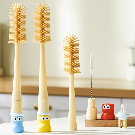 Cup Brush Food Grade Multifunctional 7-in-1 Cleaning Drying Set Portable Travel Storage Box Baby Feeding Bottle Cleaner