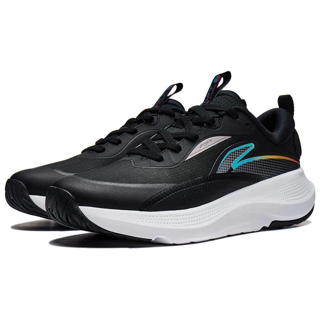 Li Ning SOFT ELEMENT Модные Дышащие Низкие Повседневные Кроссовки Мужские Черные AGLT179-1