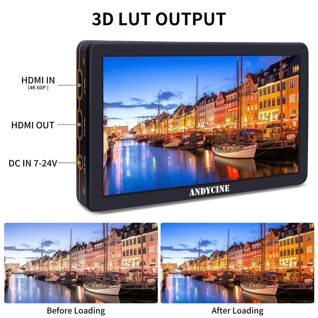 ANDYCINE T6 6-дюймовый видеомонитор для зеркальных камер, разрешение 1920x1080, прочный алюминиевый корпус, накамерный 4K HDMI монитор, полная осциллограмма, 3D LUT (Кейс для переноски