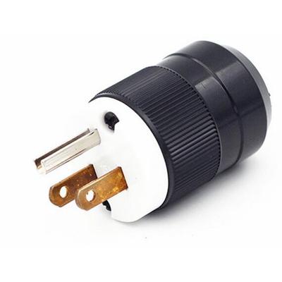 NEMA 5-15P 15A 125V Прямой штекерный разъем для замены, прочный нейлон