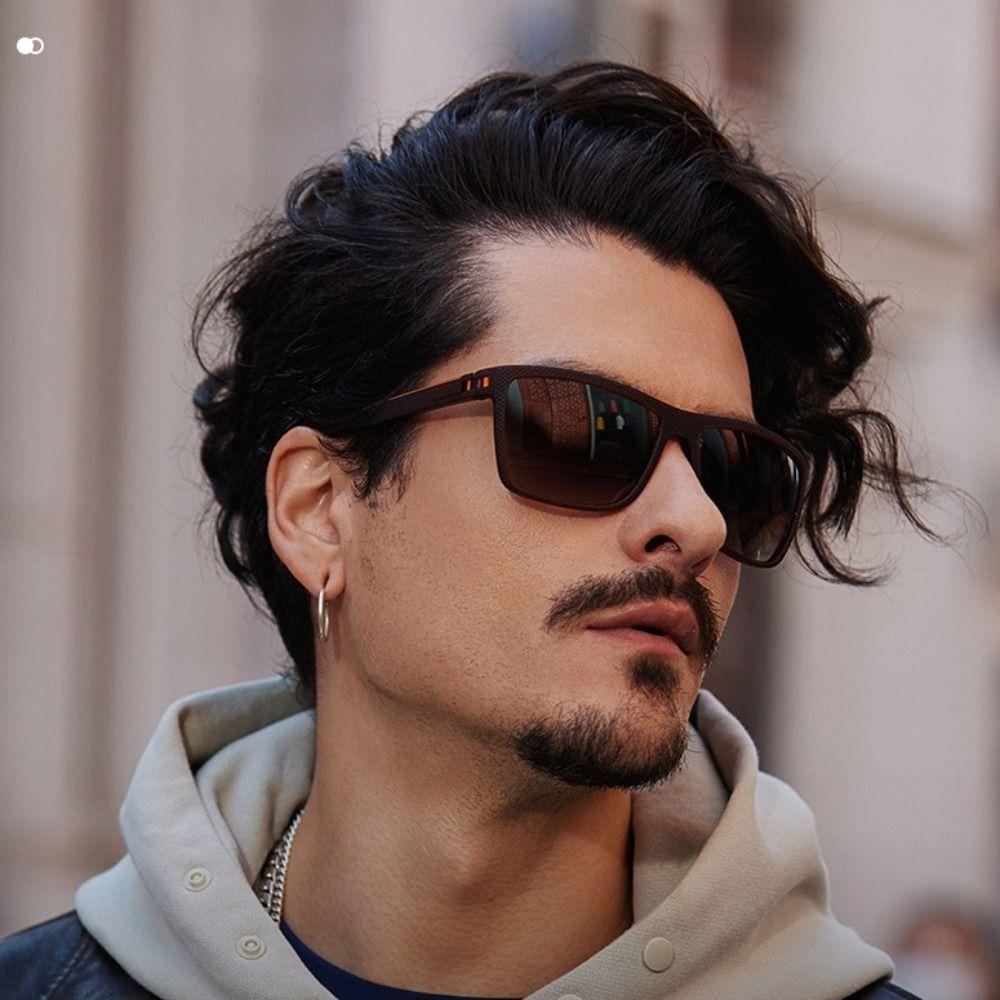 Anti-glare Fishing Sun Glasses Square Large Frame Sunglasses 2024 Polarized Sunglasses Women Men