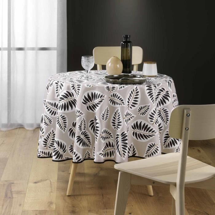 Nappe de table ronde - Alma - 180 cm - Polyester - Anti-taches - Infroissable