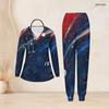 Женский медицинский костюм большого размера с V-образным вырезом и длинным рукавом, винтажный принт с американским флагом, звездами и полосами, комплект формы медсестры