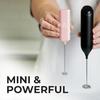 Mini & Mighty Milk Frother Wand – Powerful Handheld Coffee Frother, Battery Operated Drink Mixer – Compact Pocket Size – Detachable Whisk for