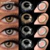 Натуральные коричневые серые контактные линзы для глаз, цветные линзы для зрачков, косметическая мода, годовая, 2 шт./пара