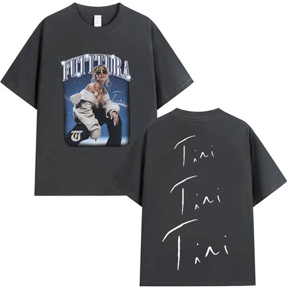 Singer TINI STOESSEL Futtura Tour New Album 2026 Graphic Tshirts Men Women Fashion Harajuku Short Sleeve Cotton Tees streetwear