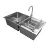 Кухонная мойка с двумя чашами, профессиональная современная стильная кухонная мойка из нержавеющей стали с краном и т. д.