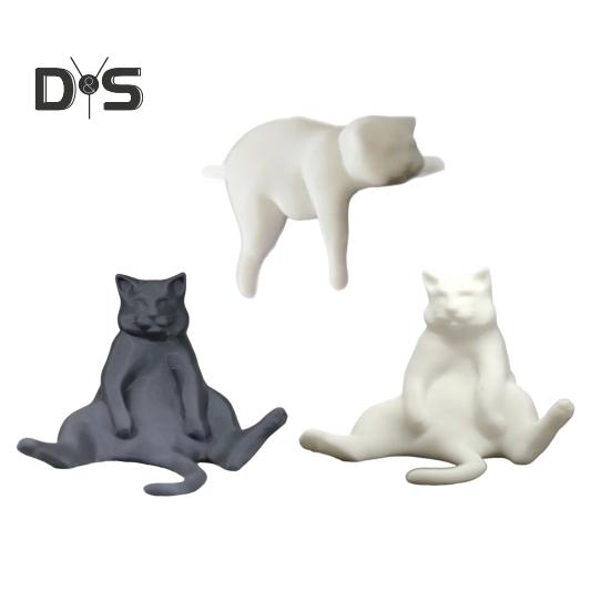 Ленивый толстый кот, украшение, 3D-печать, реалистичный дизайн, фигурка кота из PLA, реалистичная статуя животного, украшение для котенка