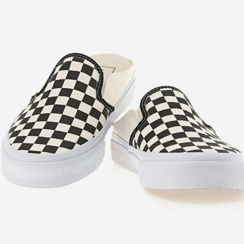 Vans Classic Slip On Mules   Checkerboard Black White Vn0004kteo1   Checkerboard  Black White