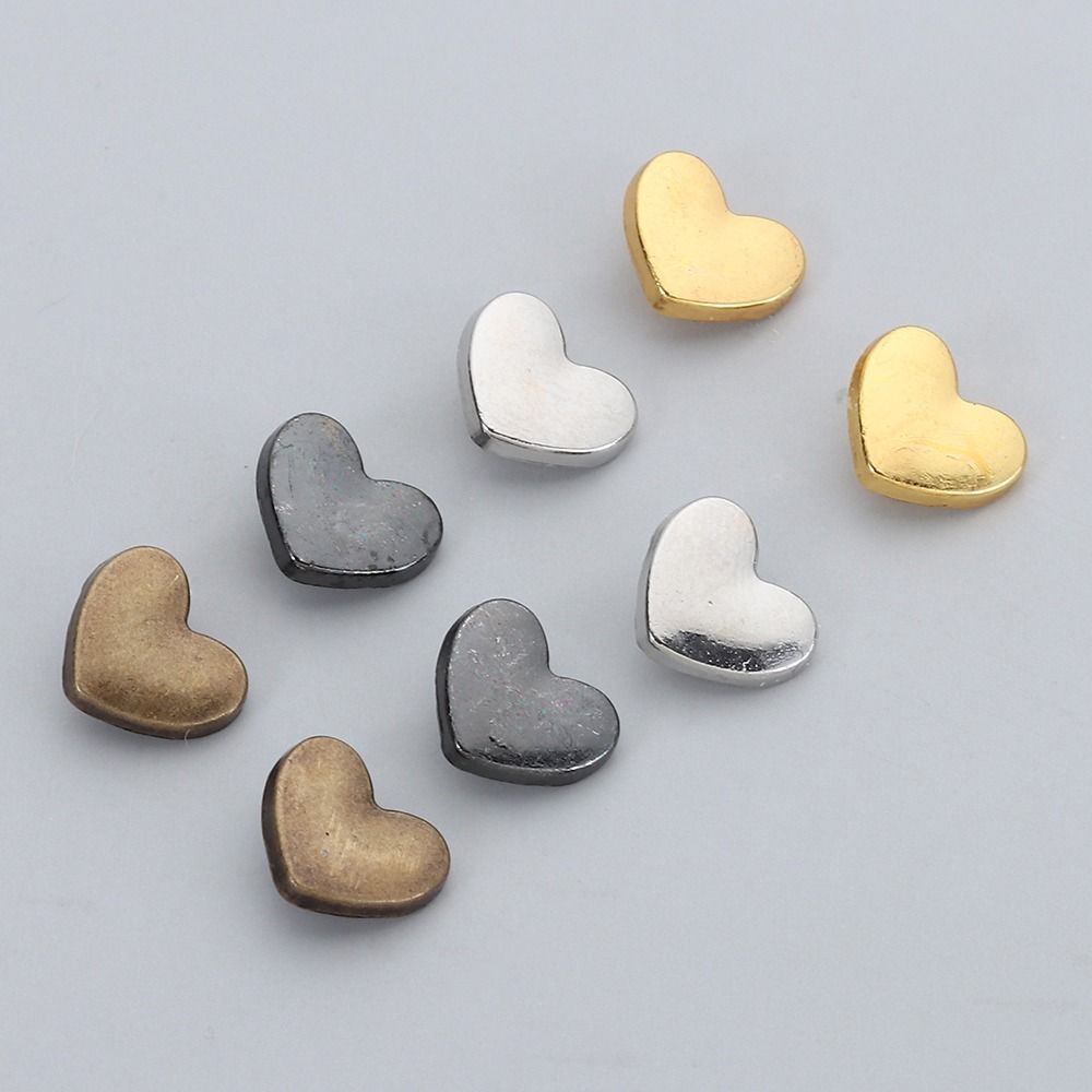 40 шт. Новые пуговицы в форме сердца 8 мм для DIY, металлические ультра-маленькие пряжки, мини-пряжка для пальто, аксессуары для одежды 1/6