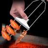 3-Way Grill Skewers with Push Bar Slider Rustproof Corrosion Resistant Ergonomic Handle Grilling BBQ Fork Kitchen Tool