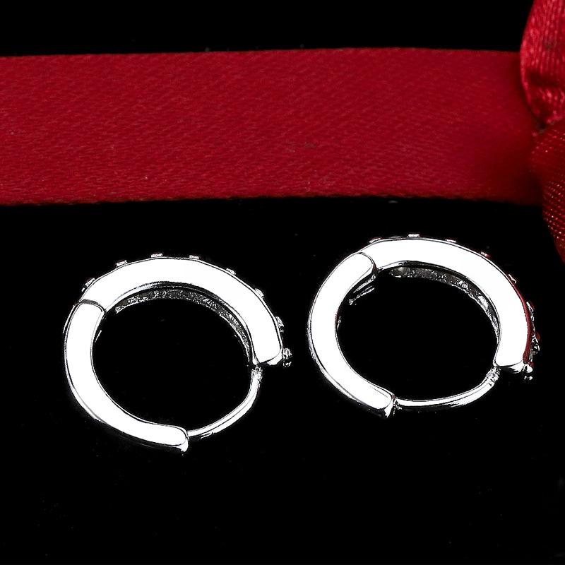 Модные серьги-имитации, женские серьги-гвоздики с одним рядом бриллиантов, темпераментные женские застежки-пряжки