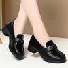 Spring Mom's Low-Heeled Leather Shoes Soft Leather Single Shoes Soft Sole Comfortable Loafers Middle-Aged And Elderly Elegant