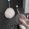 Chenille Hand Towel Kitchen Bathroom Hand Towel Ball With Hanging Ring Quick Dry Soft Absorbent Microfiber Towel