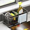 Держатель для губки для кухонной раковины Caddy, устойчивый к коррозии, органайзер для кухонной раковины, держатель для щеток с автоматическим сливным носиком