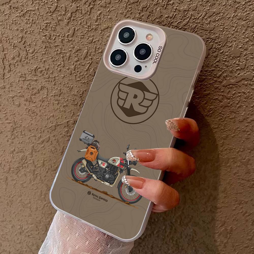 R-ROYALS E-ENFIELDS Логотип Чехол для телефона Для IPhone 16 15 14 13 12 11 17 Pro Max Plus Цвет Серебряный Корпус