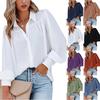 Women's Long Sleeve Ruched Stand Collar Lantern Sleeve Shirt
