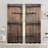 2 панели деревенские шторы винтажные деревянные двери напечатанный карниз для штор карманное окно обработка для спальни офиса кухни гостиной