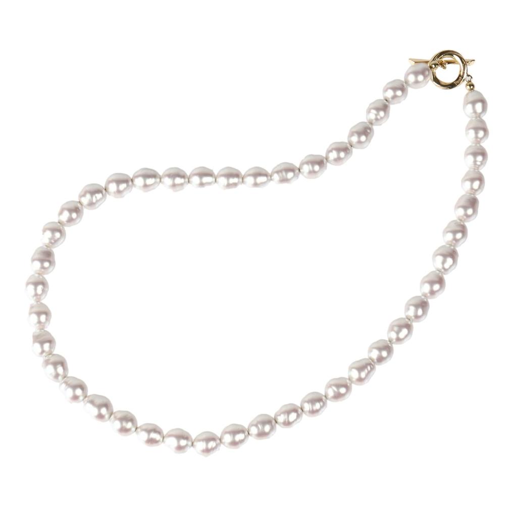 By Yumi Yumi Sienne Pearl Necklace Coco 42cm for Ceremonial Occasions Simple Popular White Made In Japan [MIONO] [Produced Katsura] (gold)