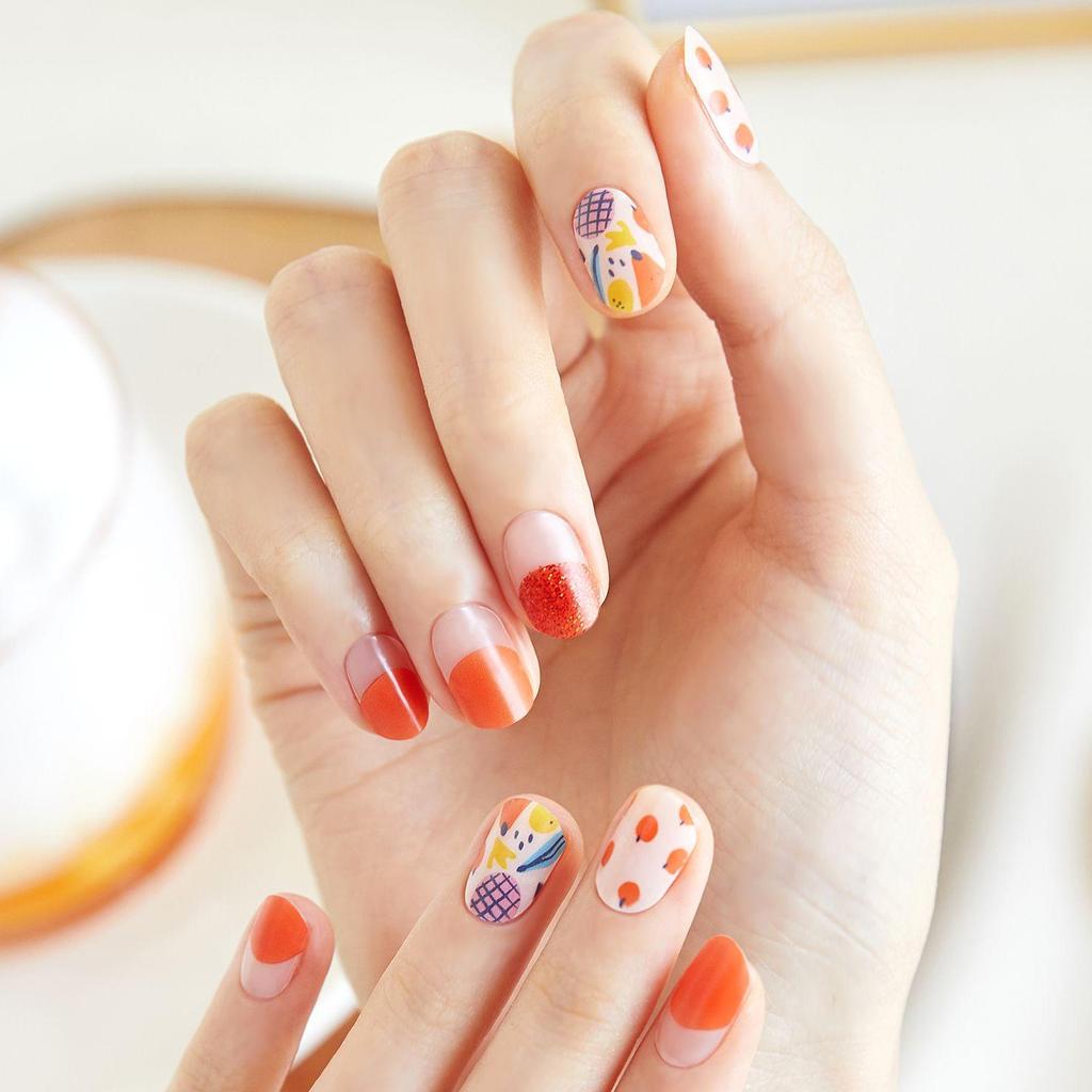 Милые пастельные наклейки для ногтей 24 шт. | Полоски для прессования, Дизайны с кроликом, медведем и звездой, Легко снимаются