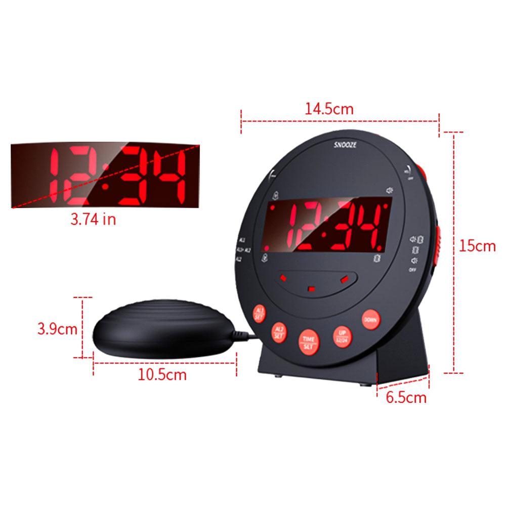 Loud Alarm Clock with Bed Shaker Vibrating Alarm Clock with Flash Light Brightness Adjustable