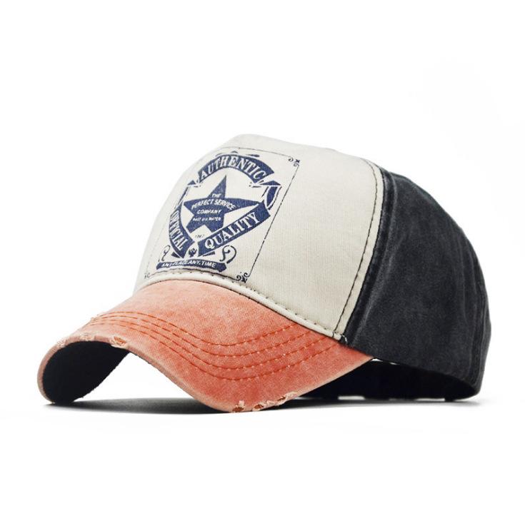 Vintage Distressed Baseball Cap "Jewel Shine" Print Washed Cotton Dad Hat