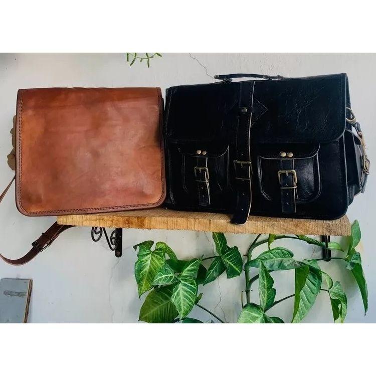 Черная кожаная сумка мужская винтажная сумка-мессенджер для ноутбука на плечо ручная работа черная сумка ( Бесплатная подарочная сумка-слинг коричневого цвета размером 11 x 9 x 3 дюйма )