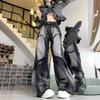 Y2K Wide Leg Jeans Women Hip Hop Style Fashion Vintage Streetwear Black High Waist Jean Female Trouser Baggy Denim Pants