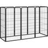 VidaXL Dog Playpen 8 Panels Black 50x100cm Powder-Coated Steel 3115958