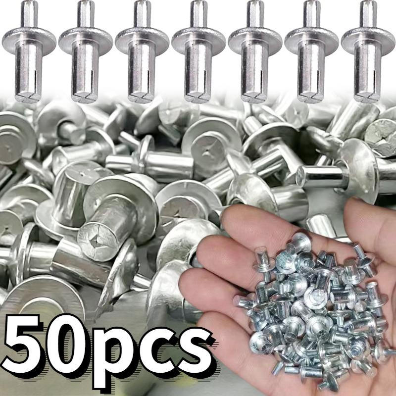 Распорные заклепки из алюминиевого сплава, заклепки с распорной головкой и гвоздями, прокалывающие заклепки, стержни из нержавеющей стали, шурупы, крепежи для досок и стен