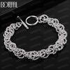 925 стерлингового серебра круглый плетеный браслет цепочка OT пряжка модные свадебные украшения