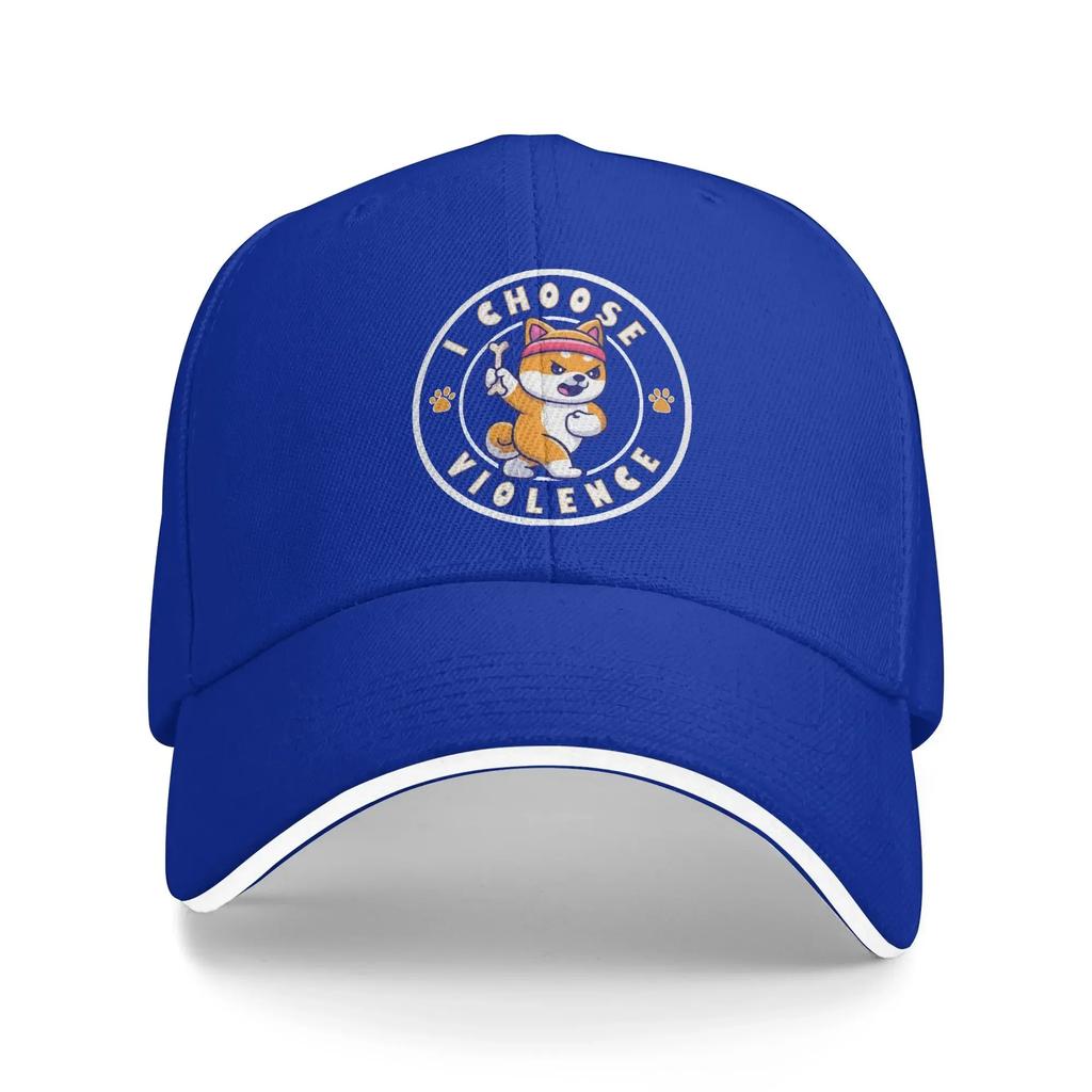 I Choose Violence Casual Baseball Cap Spring Funny Dog Trucker Hat Hot Sale Tennis Snapback Cap Couple Fitted Retro Baseball Cap