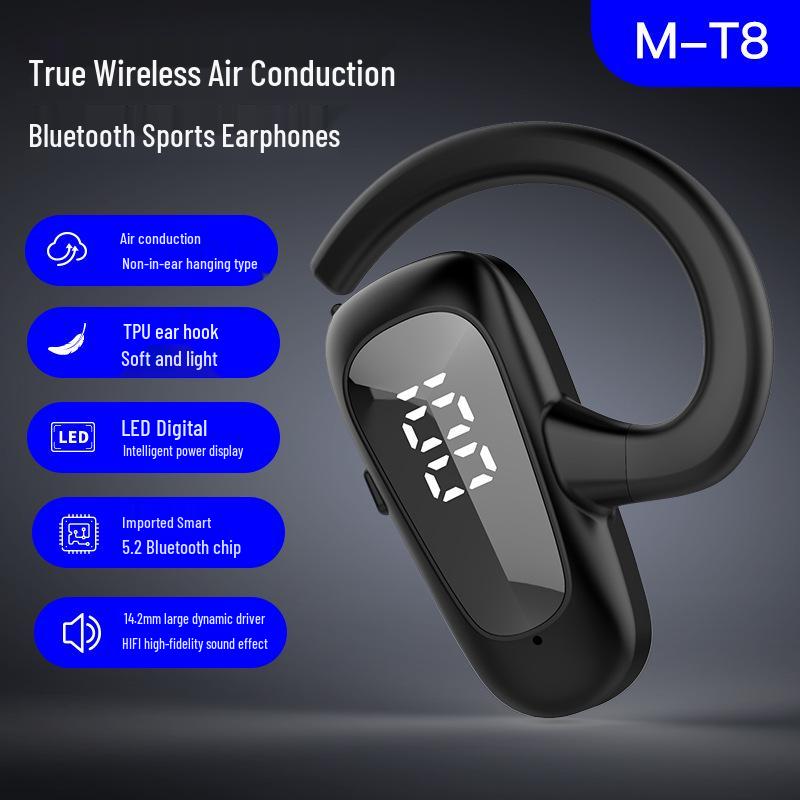Беспроводные Bluetooth-наушники M-T8 с цифровым дисплеем, накладные, для спорта, с высоким качеством звука, не внутриканальные