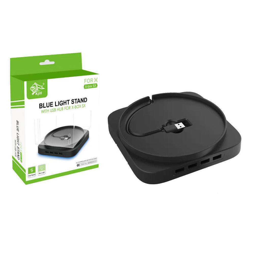 Vertical Stand for Xbox Series X Game Console with LED Light and 4 Ports USB Hub with Extended Cable, Xbox Accessories