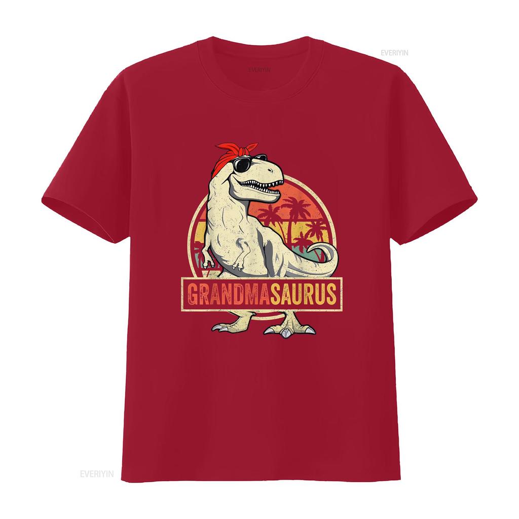 Grandmasaurus T Rex Dinosaur Grandma Saurus Family Matching Shirt Vintage Washed Comfortable Designer Clothes Breathable