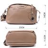 Everyday Bag with Two Compartments Made of Genuine Leather Vintage 22594 Beige