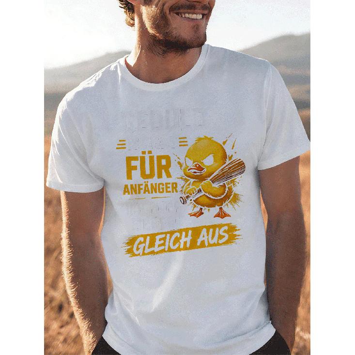 Men's Soft Cotton Short Sleeve Crew Neck T-Shirt with Funny Angry Duck Holding Bat Graphic Print for Casual Daily Wear Outdoor Activities