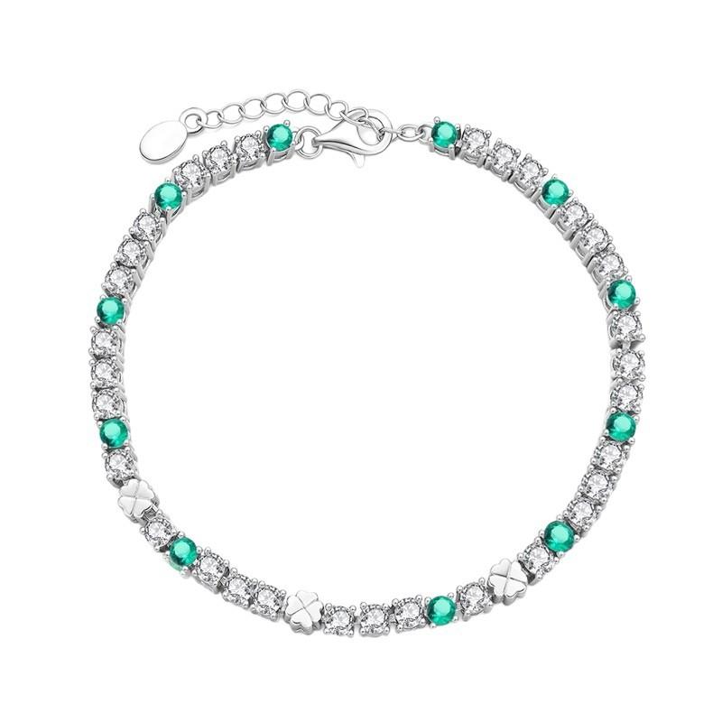 DIY Clover Bow Cat Paw Zircon Charm Bracelet Accessories For Women Jewelry Making Beads